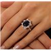 Image 1 : 14KT White Gold 5.49 ctw Sapphire and Diamond Ring