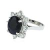 Image 4 : 14KT White Gold 5.49 ctw Sapphire and Diamond Ring