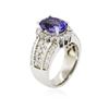 Image 6 : 14KT White Gold 4.27 ctw Tanzanite and Diamond Ring