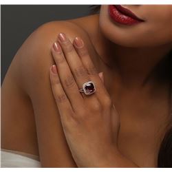 14KT Rose Gold 6.72 ctw Garnet and Diamond Ring