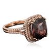 Image 4 : 14KT Rose Gold 6.72 ctw Garnet and Diamond Ring