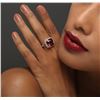 Image 6 : 14KT Rose Gold 6.72 ctw Garnet and Diamond Ring