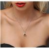 Image 1 : 14KT White Gold 5.01 ctw Citrine Quartz and Diamond Pendant With Chain