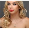 Image 2 : 14KT White Gold 5.01 ctw Citrine Quartz and Diamond Pendant With Chain