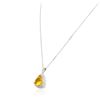 Image 8 : 14KT White Gold 5.01 ctw Citrine Quartz and Diamond Pendant With Chain