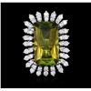 Image 3 : 14KT White Gold 13.90 ctw Tourmaline and Diamond Ring