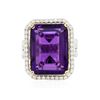 Image 3 : 14KT White Gold 17.61 ctw Amethyst and Diamond Ring