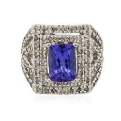 14KT White Gold 2.80 ctw Tanzanite and Diamond Ring