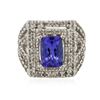 Image 1 : 14KT White Gold 2.80 ctw Tanzanite and Diamond Ring