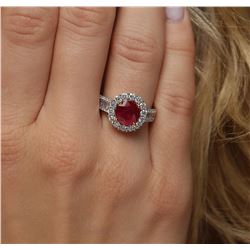 14KT Two-Tone 2.87 ctw Ruby and Diamond Ring