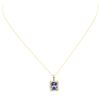 Image 3 : 14KT Yellow Gold 3.96 ctw Tanzanite and Diamond Pendant with Chain