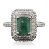 Image 3 : 14KT White Gold 2.77 ctw Emerald and Diamond Ring