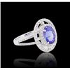 Image 4 : 14KT White Gold 2.17 ctw Tanzanite and Diamond Ring