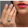 Image 3 : 14KT White Gold 0.75 ctw Emerald and Diamond Ring