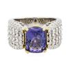 Image 3 : 14KT Two-Tone Gold 3.80 ctw Tanzanite and Diamond Ring