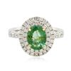 Image 1 : 14KT Two-Tone Gold 1.29 ctw Emerald and Diamond Ring