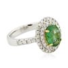 Image 2 : 14KT Two-Tone Gold 1.29 ctw Emerald and Diamond Ring