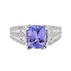 Image 1 : 18KT White Gold 2.42 ctw Tanzanite and Diamond Ring