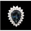 Image 3 : 14KT White Gold 12.42 ctw Topaz and Diamond Ring