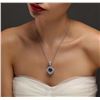 Image 2 : 14KT White Gold 2.31 ctw Tanzanite and Diamond Pendant With Chain