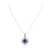 Image 3 : 14KT White Gold 2.31 ctw Tanzanite and Diamond Pendant With Chain