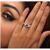 Image 2 : 18KT White Gold 0.98 ctw Blue Diamond Wedding Ring Set