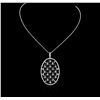 Image 3 : 14KT White Gold 1.47 ctw Diamond Pendant With Chain