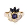 Image 3 : 14KT Yellow Gold 1.00 ctw Sapphire and Diamond Ring