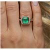 Image 2 : 14KT Yellow Gold 3.42 ctw Emerald and Diamond Ring