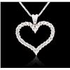 Image 4 : 14KT White Gold 1.17 ctw Diamond Heart Pendant With Chain