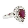 Image 4 : 14KT White Gold 3.22 ctw Ruby and Diamond Ring