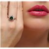 Image 1 : 18KT White Gold 1.15 ctw Green Tourmaline and Diamond Ring