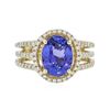 Image 1 : 14KT Yellow Gold 3.12 ctw Tanzanite and Diamond Ring