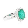Image 4 : 14KT White Gold 3.36 ctw Emerald and Diamond Ring