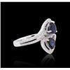 Image 4 : 18KT White Gold 0.96 ctw Sapphire and Diamond Ring