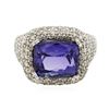 Image 1 : 14KT White Gold 6.47 ctw Tanzanite and Diamond Ring