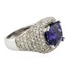 Image 2 : 14KT White Gold 6.47 ctw Tanzanite and Diamond Ring