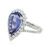 Image 2 : 14KT White Gold 5.01 ctw Tanzanite and Diamond Ring