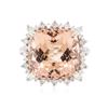 Image 3 : 14KT White Gold 14.45 ctw Morganite and Diamond Ring