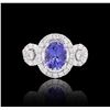 Image 1 : 14KT White Gold 1.63 ctw Tanzanite and Diamond Ring