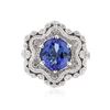 Image 1 : 18KT White Gold 3.92 ctw Tanzanite and Diamond Ring
