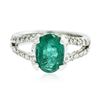 Image 3 : 14KT White Gold 1.80 ctw Emerald and Diamond Ring