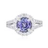 Image 3 : 14KT White Gold 1.63 ctw Tanzanite and Diamond Ring