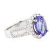 Image 2 : 14KT Two-Tone Gold 3.04 ctw Tanzanite and Diamond Ring