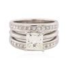 Image 1 : Platinum and 14KT White Gold 2.72 ctw Diamond Wedding Ring Set