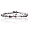 Image 1 : 14KT White Gold 1.50 ctw Ruby and Diamond Bracelet