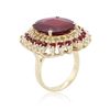 Image 7 : 14KT Yellow Gold 14.11 ctw Ruby and Diamond Ring