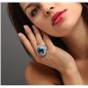Image 1 : 14KT White Gold 55.76 ctw Topaz and Diamond Ring