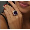 Image 2 : 14KT White Gold 13.37 ctw Amethyst and Diamond Ring