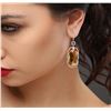 Image 1 : 14KT Yellow Gold 55.54 ctw Citrine and Diamond Earrings